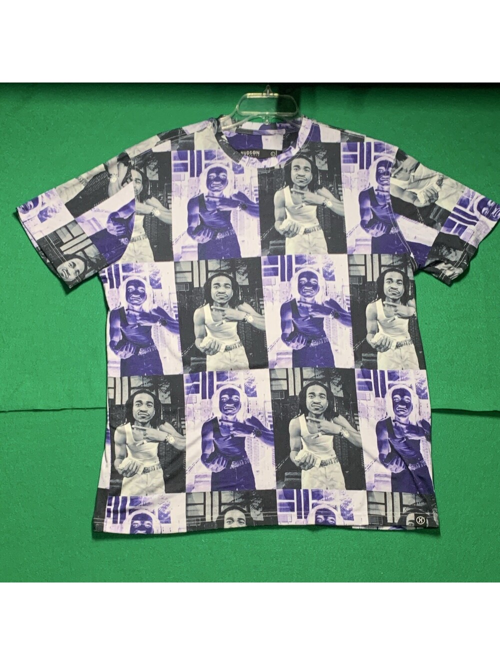 Hudson Outerwear Quavo Migos All Over Print T Shirt Purple White Men's Large